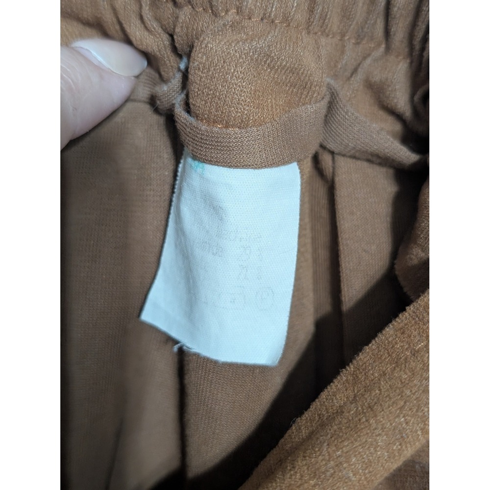Faux Suede Pleated Mini Skirt Brown Elastic Waist Side Zip Flared Skater Skirt